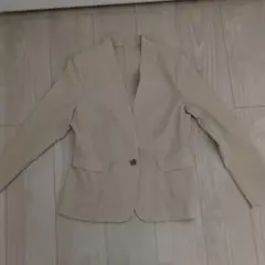 SCAPA ノーカラージャケット38 麻 ベージュ