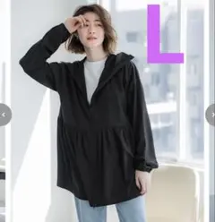 coca コカ UVカットギャザーパーカー ブラック