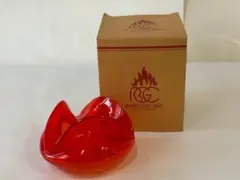 琉球ガラス　小物入れ　灰皿 赤い花びら型ガラス
