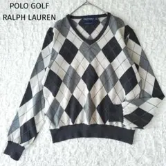 ポロゴルフ ラルフローレン ニット アーガイル柄 ゴルフウェア Vネック