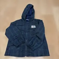 familiar フード付きジャケット ダークグリーンチェック