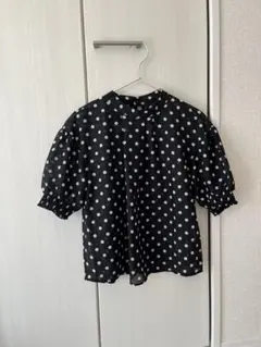 GRL ドットパフスリーブシャーリングブラウス