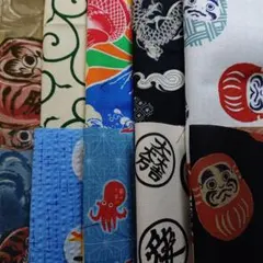 20✕10cmサイズ和柄生地ハギレ10枚セット（278）