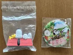 SNOOPY バンダイ　はさむんです。　スヌーピータウン　缶バッジ　岡山限定