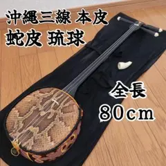 極美品】 沖縄 三線 本革 蛇皮 蛇柄 三味線 楽器 弦楽器 伝統楽器