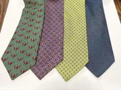 【バラ売り可】ブランドネクタイ4本セット(エルメス、ディオール他)シルク100%