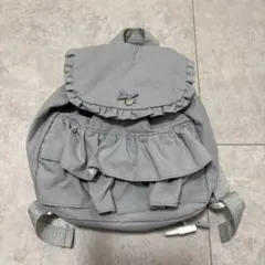 【即日配送】プティマイン　フリル付き グレー リュックサック　リボン　軽いのサムネイル