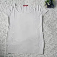 【Apuweiser-riche/アプワイザーリッシェ】半袖ニットトップス/白のサムネイル