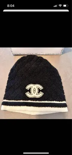 CHANEL ニット帽・ビーニー 黒・白