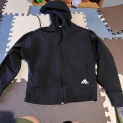 adidas ブラック フード付きパーカー J/S
