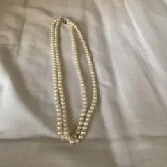 ホワイトパールネックレス　イミテーション　真珠　ネックレス