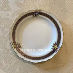 古マイセン】コバルト 22金彩 皿「熟練の金彩に三つのフラワーブーケ