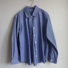 美品　無印良品◡̈ 洗いざらしブロードレギュラーカラー長袖シャツストライプシャツ