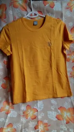 COMME CA マスタード クルーネック 半袖Tシャツ