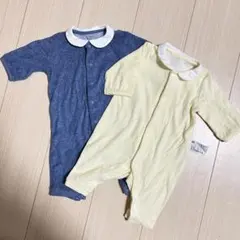 [美品]60cm襟付きロンパース 2色セット