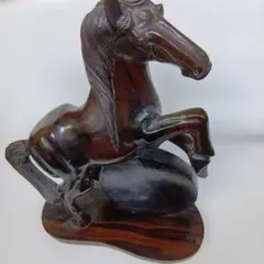 木彫り 馬 オブジェ 置物 インテリア