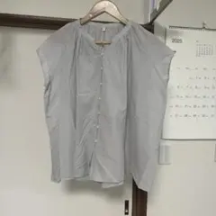 無印良品 強撚ボイル　フレンチスリーブブラウス L 今期もの 試着のみ