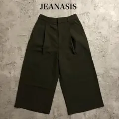 JEANASIS　7部丈　ガウチョパンツ　ワイドフレアパンツ　フリー　オリーブ