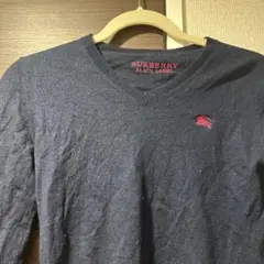 BURBERRY BLACK LABEL ネイビー Vネックセーター