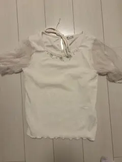 axes アイボリー シースルー袖 トップス