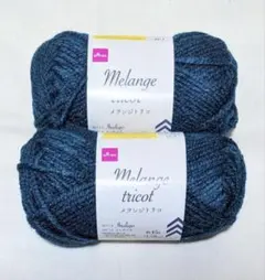 DAISO メランジトリコ インディゴ 毛糸 2玉セット ダイソー 紺