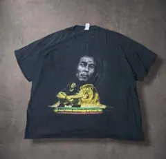 BobMarleyレゲエTシャツ2XLギルダン00s古着ニカラグア製ライオン黒系