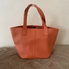 オレンジ トートバッグ 合成皮革