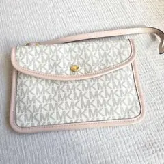 MICHAEL KORS ロゴポーチ ホワイト/ピンク