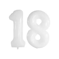 風船 数字バルーン18 / 81 白 誕生日 飾り付け 記念日 パーティー