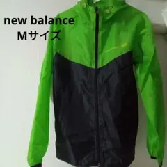 new balance ナイロンパーカー　グリーン/ブラック☆ M