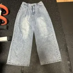 ライトブルー ワイドレッグデニム