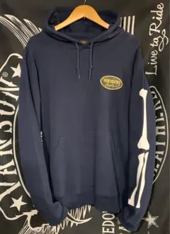 新品バンソンvanson✖︎スカル　ボーン デザイン　パーカーライダース　L