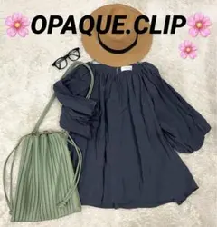 OPAQUE.CLIP 美品 バルーンスリーブギャザーブラウス【洗える】春