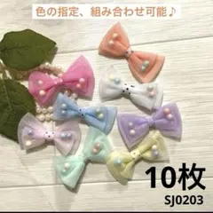 ハンドメイド素材　ダブルレースリボン　モチーフ　10枚