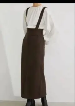 【STYLEMIXER】ボックスタックサスペンダースカート　サスペンダースカート