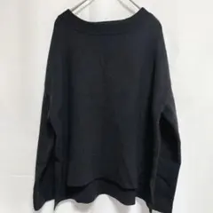 【美品】グローバルワーク 袖星柄 ニット セーター ブラック 黒 Fサイズ