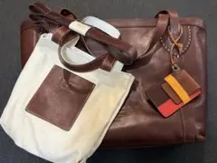 ブラウンレザートートバッグ gosten 付属ポーチ付き