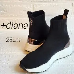 【美品】+diana❣️軽量ニットソックススニーカーブーツ　プラスダイアナ