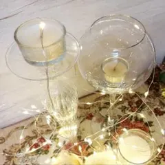 キャンドルスタンド キャンドルホルダー ガラス 2本セット クリスマス