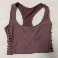 【FOREVER 21】サイド編み上げ スポーツ　ヨガウェア XS パープルのサムネイル