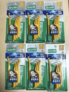 G.U.M 껌 치간 브러시, L 모양, 뛰어난 착용감, 스몰 사이즈, 8개 팩 x 6개 세트