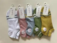 22-25cm ソックス スニーカーソックス 5足セット かわいい カラフル