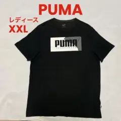 PUMA プーマ　ブラック　プリント　スポーツ　Tシャツ　レディースXXL