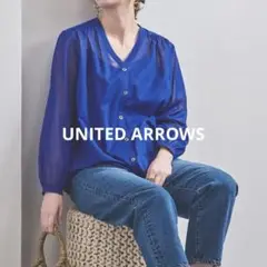 UNITED ARROWS UWCS シアー Vネック ブラウス 38
