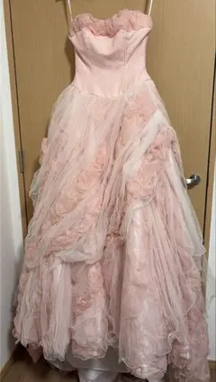 ピンク フリル カラードレス
