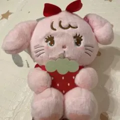 ウサギのぬいぐるみ イチゴ柄