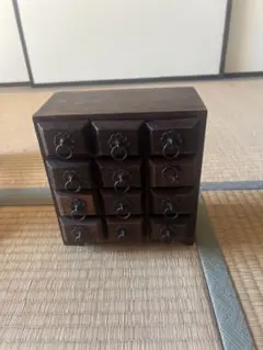 木製 小引き出し 12杯 薬箪笥 小物入れ