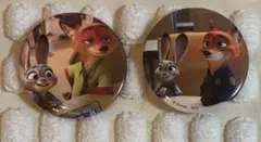 ズートピア　ハッピーくじ　ニック　ジュディ　缶バッジ　セット