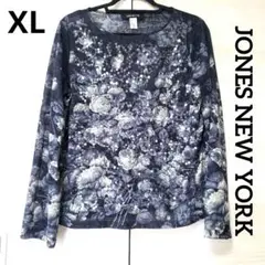 JONES NEW YORK【XL】 花柄＆スパンコール
