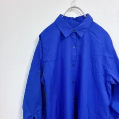 ナノユニバース　青　ブルー　長袖　シャツ　ワンピース　ゆったり　フリーサイズ　大